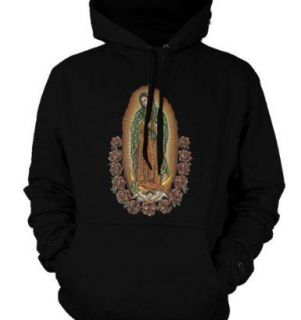 Our Lady of Guadalupe Sweatshirt Virgin Mary Roses Pullover Hood Hoody 