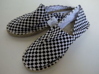   Outfitters Mens Black White Ska Mod 2 Tone Espadrilles Shoes UK 9