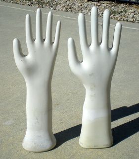 Need a Hand? OLD Porcelain Glove Mold DISPLAY HAND Jewelry HOLDER 