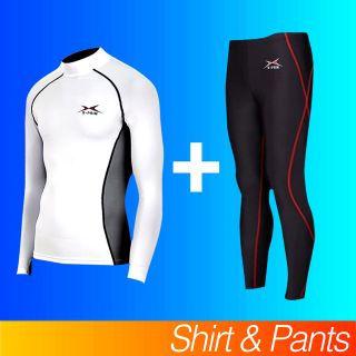 Mens Compression Skin Running Wear Twin Pack Shirt & Pants A007E061 S 