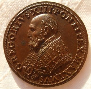 Papal State (AE Medal) by Laurence of Parma Gregory XIII Vatican, Rare