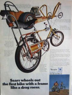 1969  SCREAMER DRAG RACING BICYCLE Print Ad