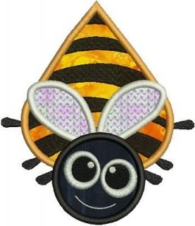 Big Eye Bee Applique Machine Embroidery Designs 4x4 5x7
