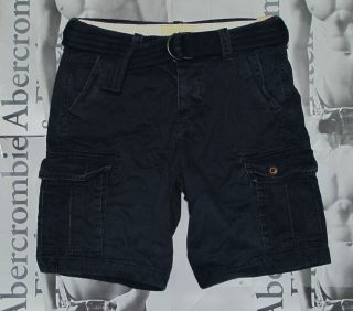 NWT HOLLISTER 2012 style Mens Navy Cargo Shorts come with belt By 