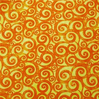 Wilmington Prints Cotton Fabric, Orange & Pale Yellow Art Deco, Per FQ