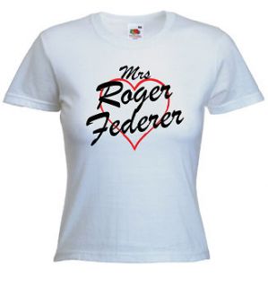Mrs Roger Federer T Shirt   Print Any Name / Words