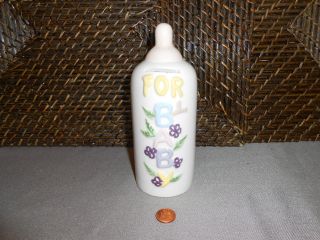 Baby bottle figurine piggy bank ceramic