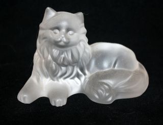 1996 LENOX CRYSTAL FROSTED LONG HAIRED, PERSIAN CAT, KITTY FIGURINE
