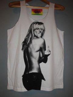 Kate Moss Middle Finger Tank Top Vest T Shirt S/M