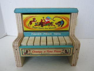 Fisher Price 1969 Player Piano Wooden Does Not Play! Needs Work