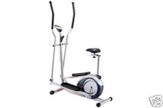 Sunny Health Fitness 2 In 1 Trainer Upright Exercise Bike Rear Drive 
