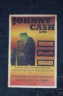 Johnny Cash Poster 1968 Folsom Prison June Carter