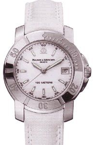 Baume and Mercier Capeland S Steel White Mens Watch 8471 Watches 