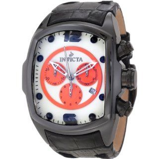   Chronograph White Dial Black Leather Watch Watches 