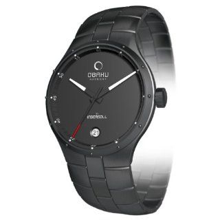 Obaku Mens V111 V111GBBSB Black Stainless Steel Quartz Watch with 