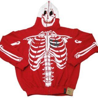 LRG Dead Serious Skeleton Hoodie Red: Everything Else