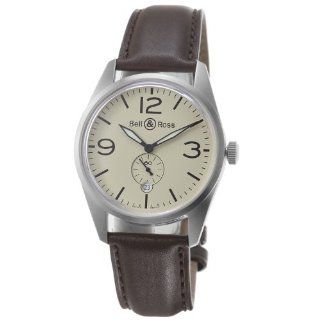   BEIGE Vintage Ivory Dial and Brown Strap Watch Watches 