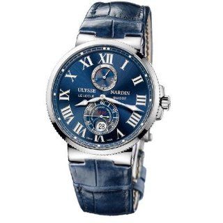 Ulysse Nardin Maxi Marine Chronometer Blue Leather Mens Watch 263 67 