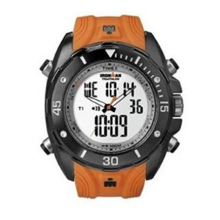 Timex Mens T5K403 Orange Resin Quartz Watch with Digital Dial 