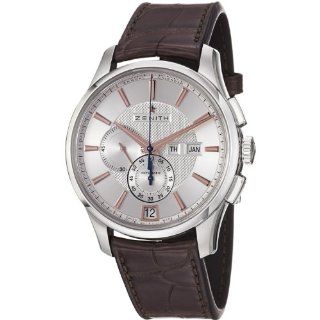 Zenith Mens 0320704054.02C Class Winsor Brown Leather Strap Watch 