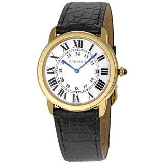 Cartier Mens W6700455 Ronde Black Leather Roman Numeral Watch 