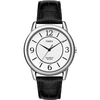 Timex T2N687 Ladies Indiglo UPTOWN CHIC Silver Black Watch: Watches 