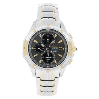 Seiko Mens SNAE56 Two Tone Stainless Steel Analog with Grey Dial 