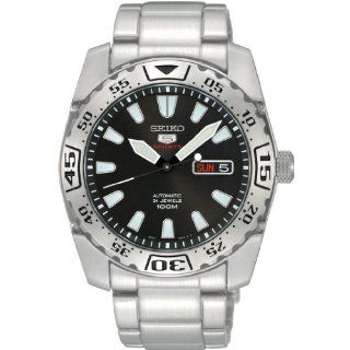 Seiko Mens SRP165 Stainless Steel Analog with Black Dial Watch 