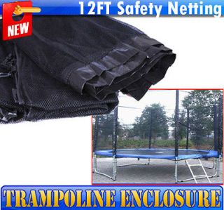 NEW 12 FT Trampoline Enclosure Round Safety Netting Fence With Poles