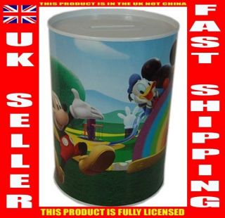   MOUSE AND DONALD DUCK money box savings tin holiday fund can safe