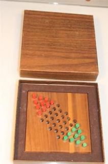   Chinese Checkers for Two Walnut Wood Board Game Toy Travel Size NR