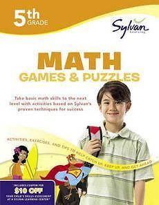 5th Grade Math Games & Puzzles NEW by Sylvan Learning