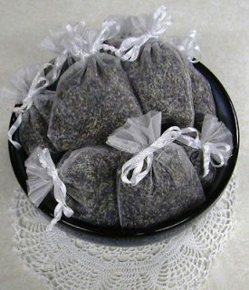 Lot of 10 Lavender Sachets made with White Organza Bags