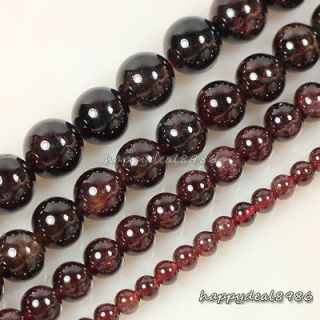 Natural Garnet Gemstone Round Ball Loose Beads 15.5 4mm,6mm,8mm,10 