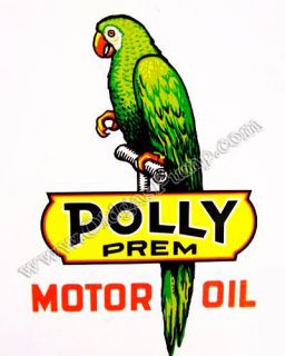 POLLY MOTOR OIL SAE 30 3 1/2 WATER TRANSFER OIL BOTTLE DECAL FREE S&H 