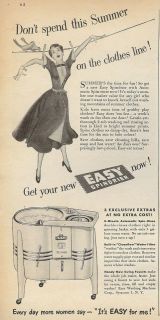   magazine print AD~EASY SPINDRIER WASHING MACHINE~Woman on Clothes line
