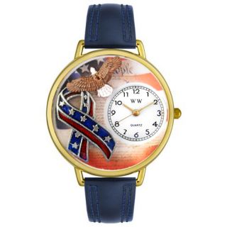 Newegg   American Patriotic Navy Blue Leather And Goldtone Watch # 