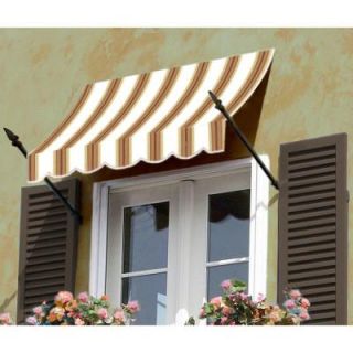 18 ft. New Orleans Awning (56 in. H x 32 in. D) in White/Linen/Terra 