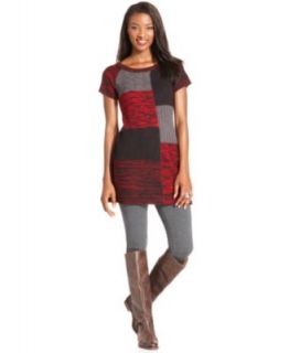 Style&co. Sweater, Cap Sleeve Patchwork Tunic