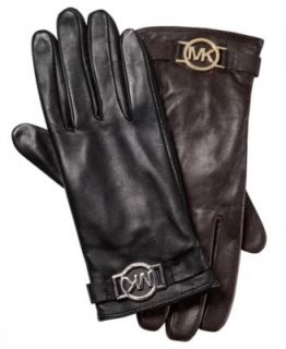 MICHAEL Michael Kors Gloves, Circle Logo Leather Gloves