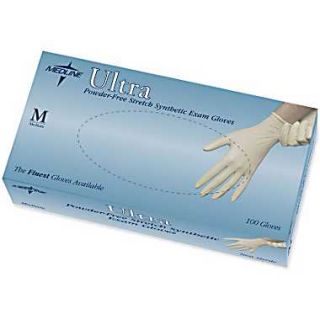 Medline Ultra Stretch Powder free Latex free Vinyl Exam Gloves, Beige 