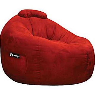 Elite Omega Faux Suede Bean Bag Lounger Chair, Lipstick  