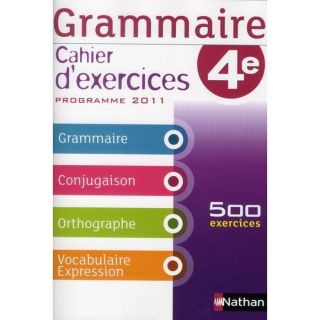 JEUNESSE ADOLESCENT Grammaire ; 4ème ; cahier dexercices (édition 