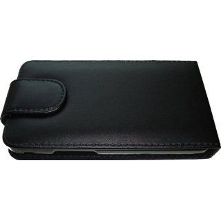 Negra Funda de Cuero para Blackberry 9380 Curve   Flip Case Cover + 2 