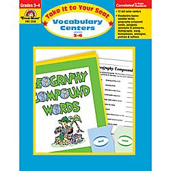 Evan Moor Take It To Your Seat Vocabulary Centers Grades 3 4 by Office 