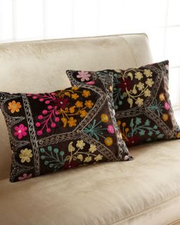 Bold Embroidery Velvet Pillow   The Horchow Collection