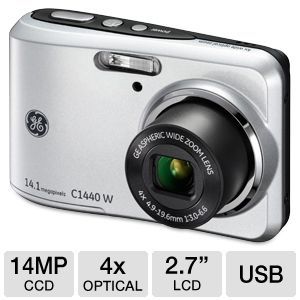 GE C1440W SL Smart Series Digital Camera   14 MegaPixels, HD 720p, 2.7 