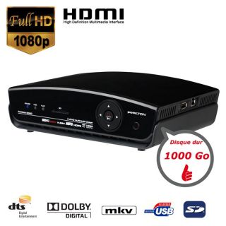 Boîtier multimedia HD 1080p   Capacité 1024 Go   Disque dur SATA 3.5 