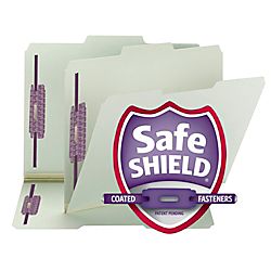 Smead 60percent Recycled Pressboard Fastener Folders With SafeSHIELD 