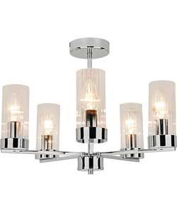 Buy Living Natalini 5Light Chrome and Clear Glass Ceiling Light at 
